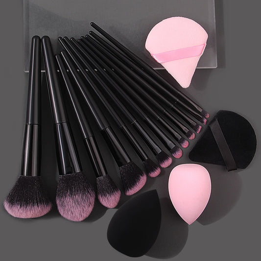 KOSSHOW 16PC Makeup Brush Set – Soft Nylon Bristles & Sponge Makeup Brush Set Peaceful Pleasures Health and Wellness