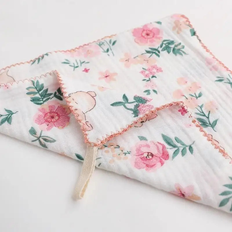 Baby Muslin Cotton Washcloth – Soft Newborn Wipe & Bib