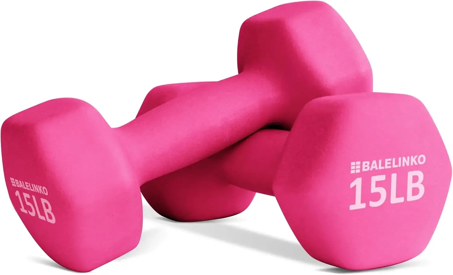 Hexagonal Neoprene Dumbbells for Home Gym Workouts, Strength Training, Yoga and Pilates - 15lb Each Peaceful Pleasures Health and Wellness United States
