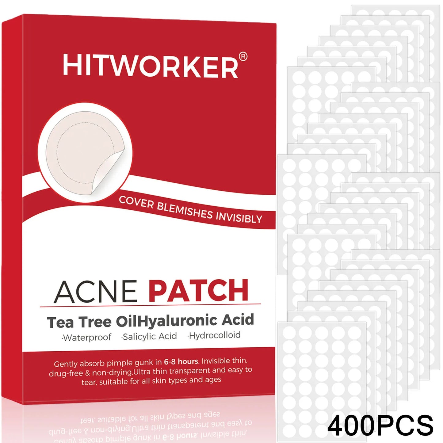 Invisible Hydrocolloid Acne Patches – Waterproof, All Skin Types
