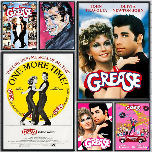 Grease Vintage Movie Poster – Self-Adhesive Waterproof Wall Art Movie Wall Poster Peaceful Pleasures Health and Wellness