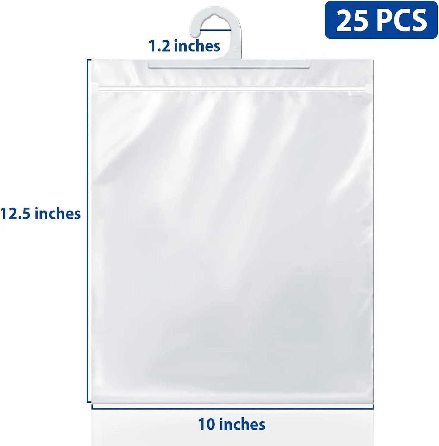 24 Pack Clear Hanging Storage Bags, 10x12.5-inch Large Hook Plastic Organizers for Classroom & Home Use Peaceful Pleasures Health and Wellness