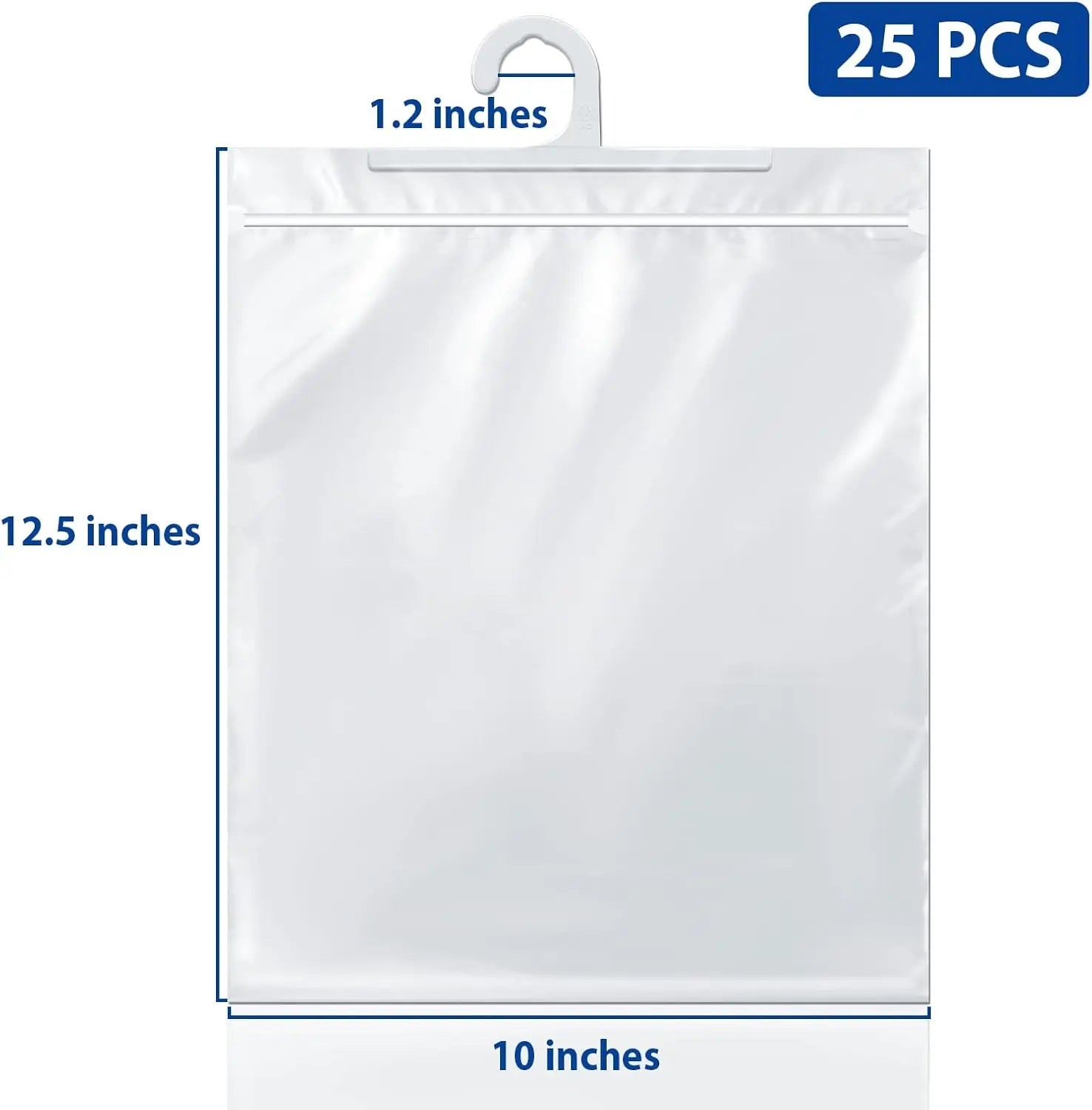 24-Pack Clear Hanging Storage Bags – 10x12.5", Zipper, Hook Peaceful Pleasures Health and Wellness