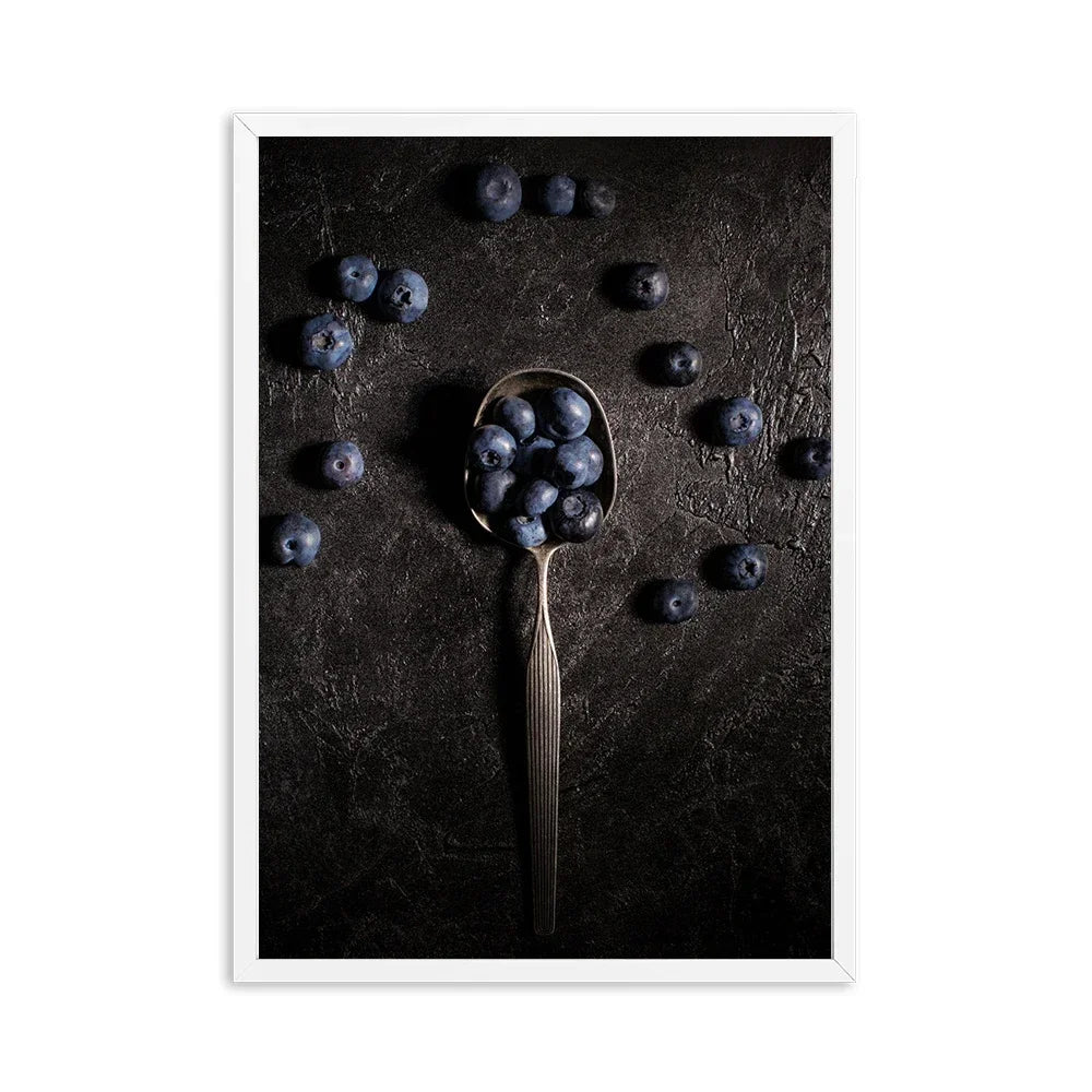 Pomegranate Blueberry Canvas Wall Art | Kitchen Food Poster