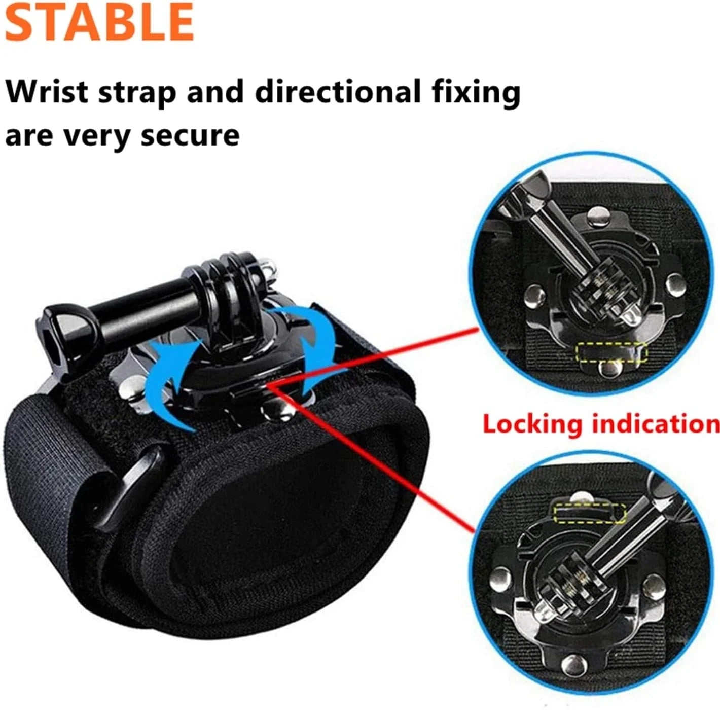 360° Rotating Wrist Strap for GoPro Hero 12 11 10 & More