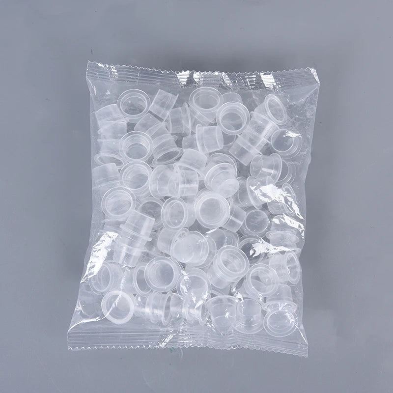 100pc Disposable Tattoo Ink Cups | S/M/L Microblading Caps