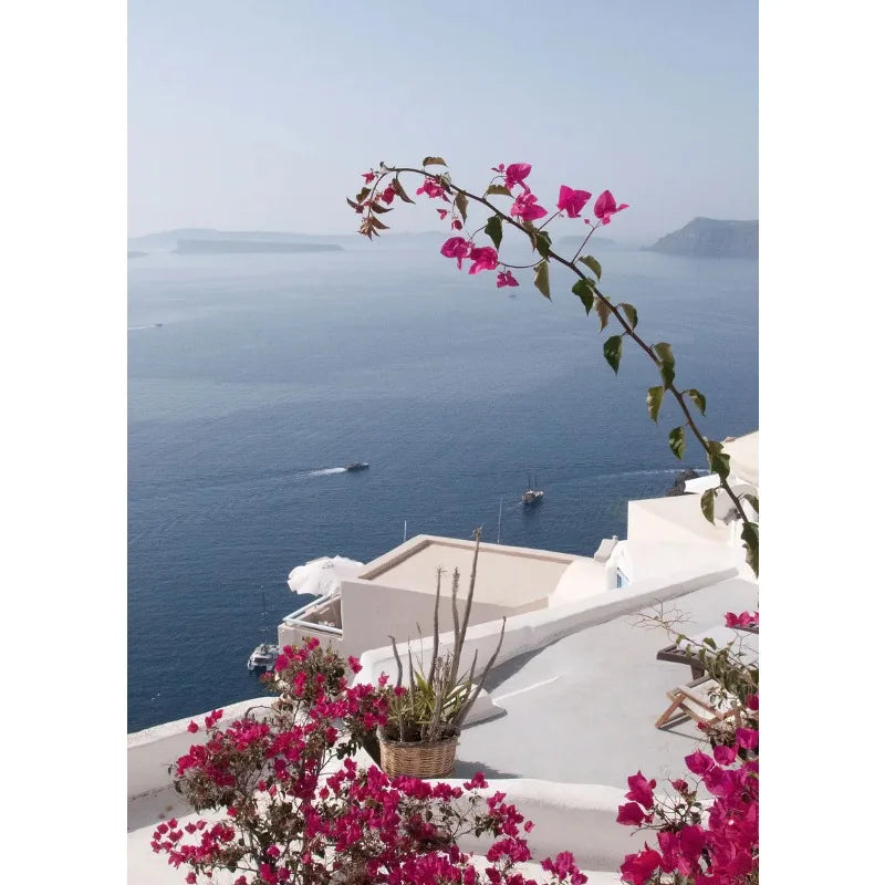 Santorini Greece Canvas Wall Art | Aesthetic Travel Poster