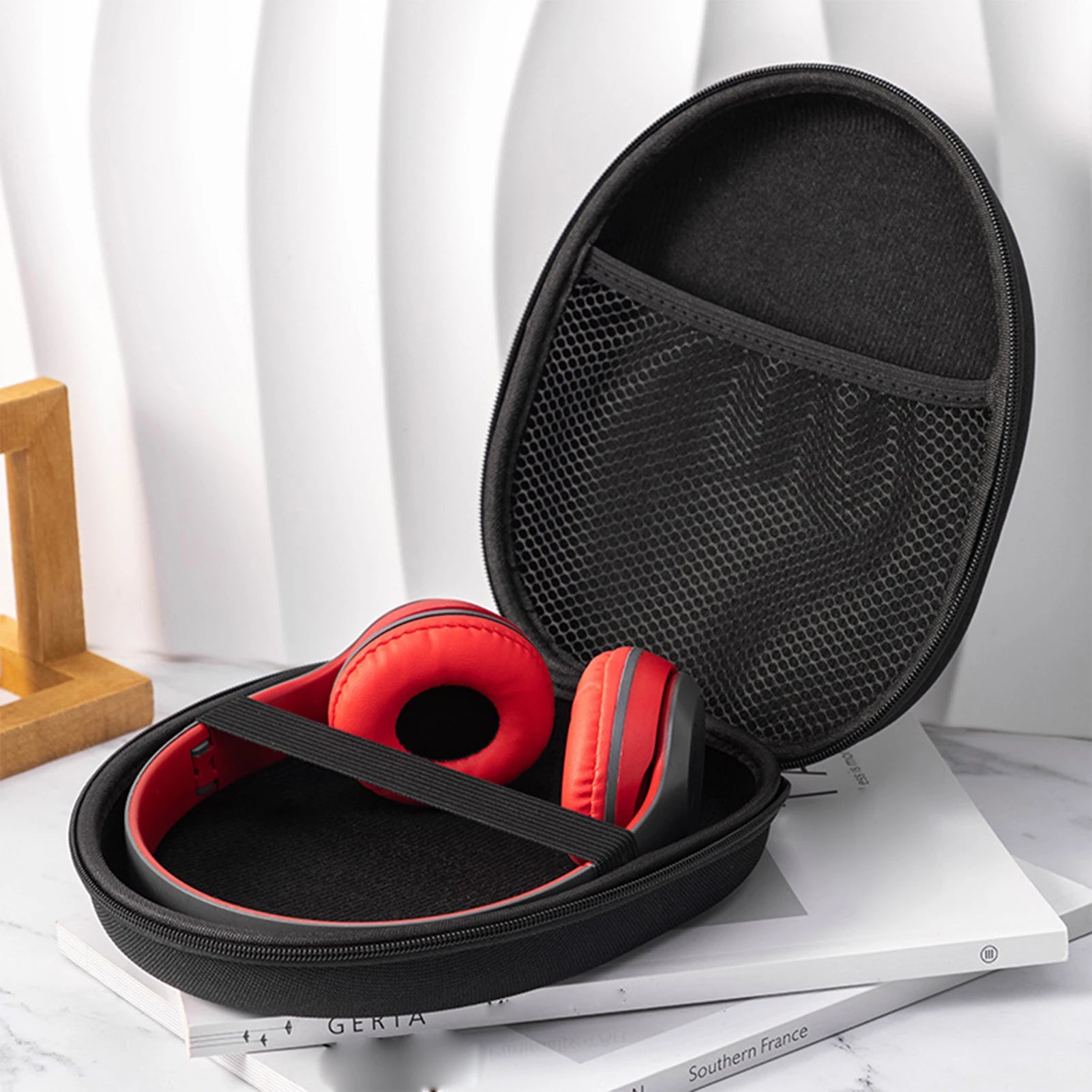 1Pcs Shockproof Headphone Storage Bag with Zipper Protective Earphone Carrying Case Holder for Carrying On and Over Ear Studio Peaceful Pleasures Health and Wellness
