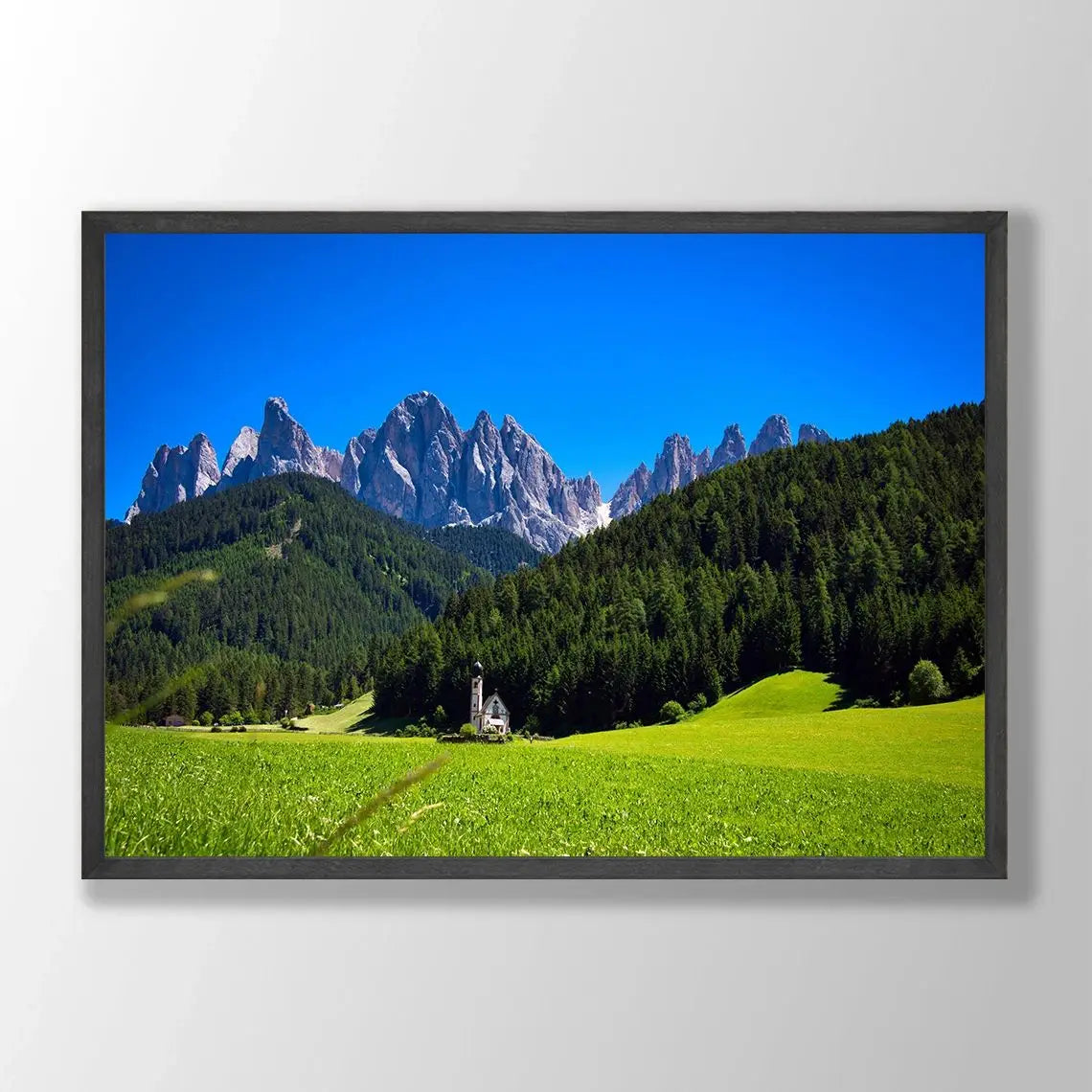 Dark Green Forest Fog Mountain Canvas Wall Art | Nature Poster