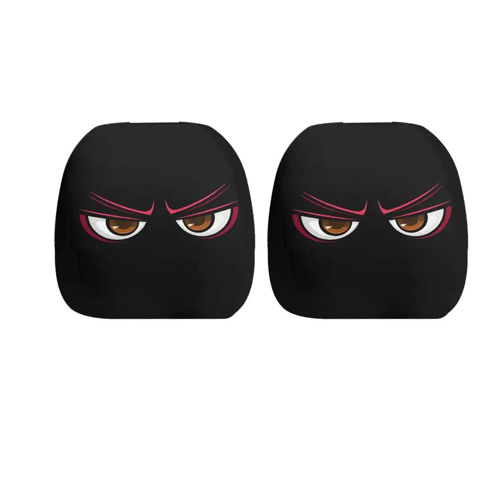 2-Pack Cartoon Smiley Face Car Headrest Covers – Washable