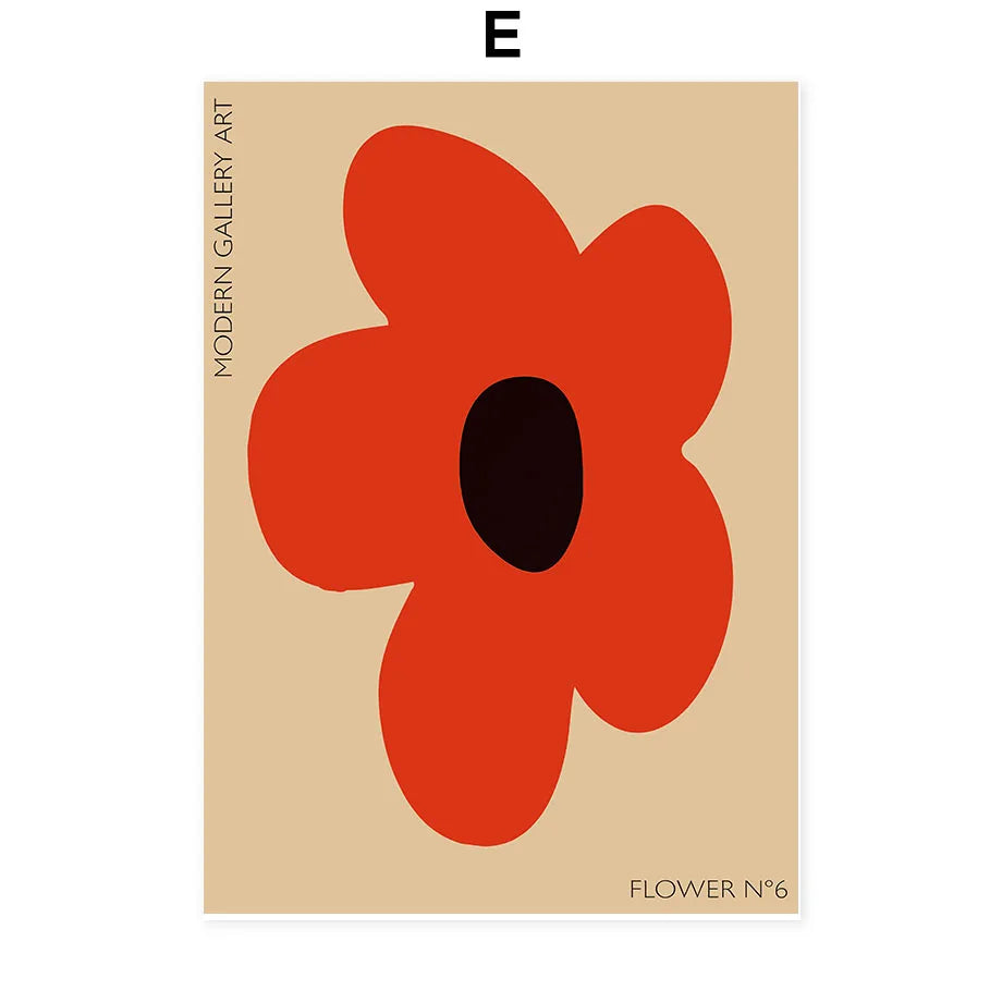 Abstract Flowers Canvas Wall Art Print | Unframed Home Decor