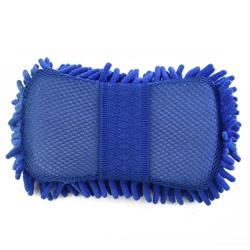 Microfiber Car Washer Sponge Cleaning Car Care Detailing Brushes Washing Towel Auto Gloves Styling Accessories Car Cleaning Tool Peaceful Pleasures Health and Wellness blue