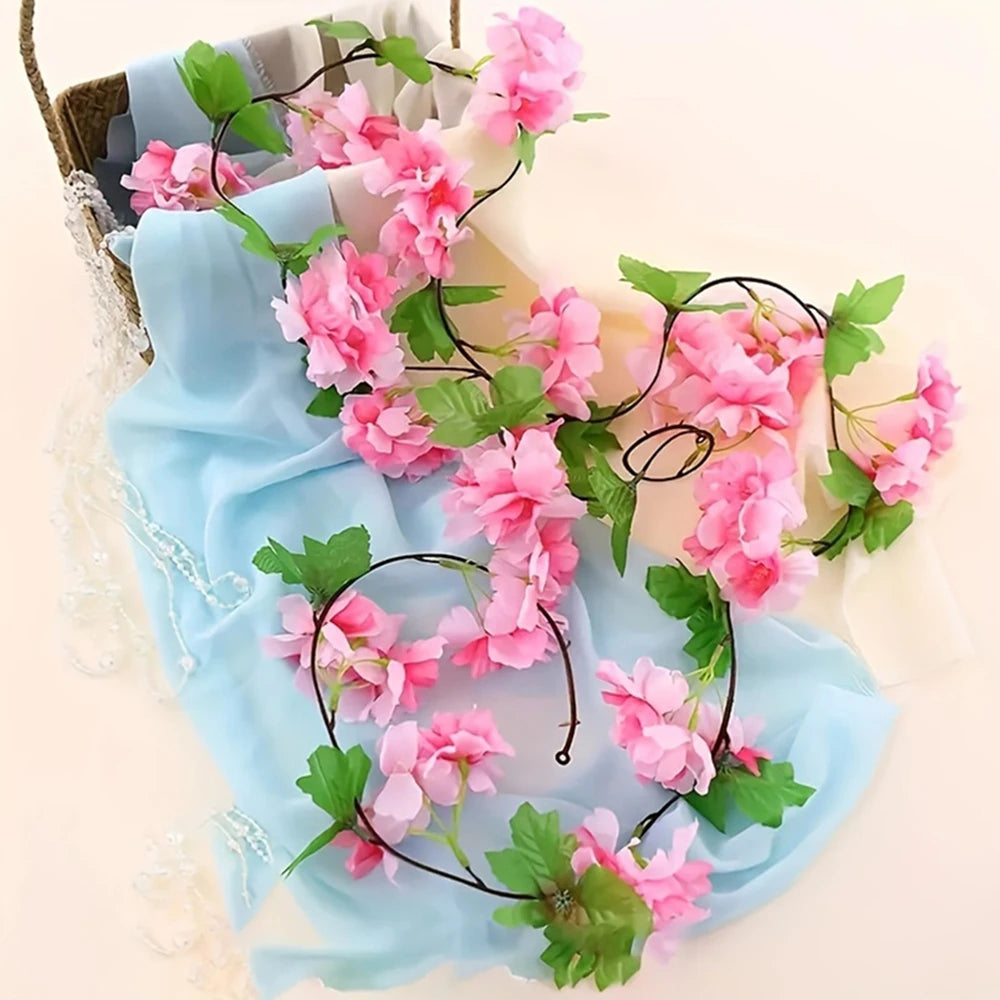 220cm Artificial Cherry Blossom Vine – Wedding & Home Decor