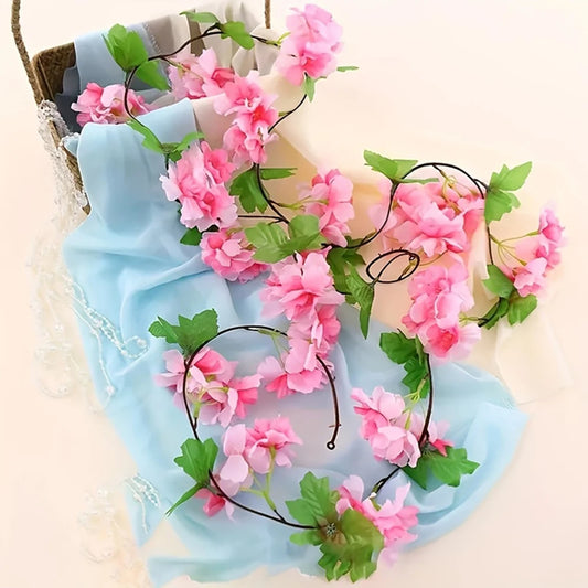 220cm Artificial Cherry Blossom Vine – Wedding & Home Decor Artificial Flower Vine Peaceful Pleasures Health and Wellness