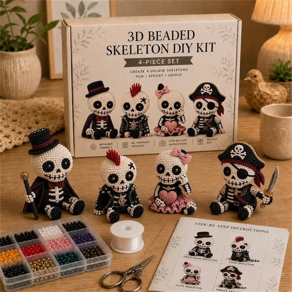 Handmade DIY Animal Bead Set,3D Beaded Animal Craft Kit,Bead Pet Keychain Making Kit,Rainy Day Indoor/Family Bonding Activities Peaceful Pleasures Health and Wellness H