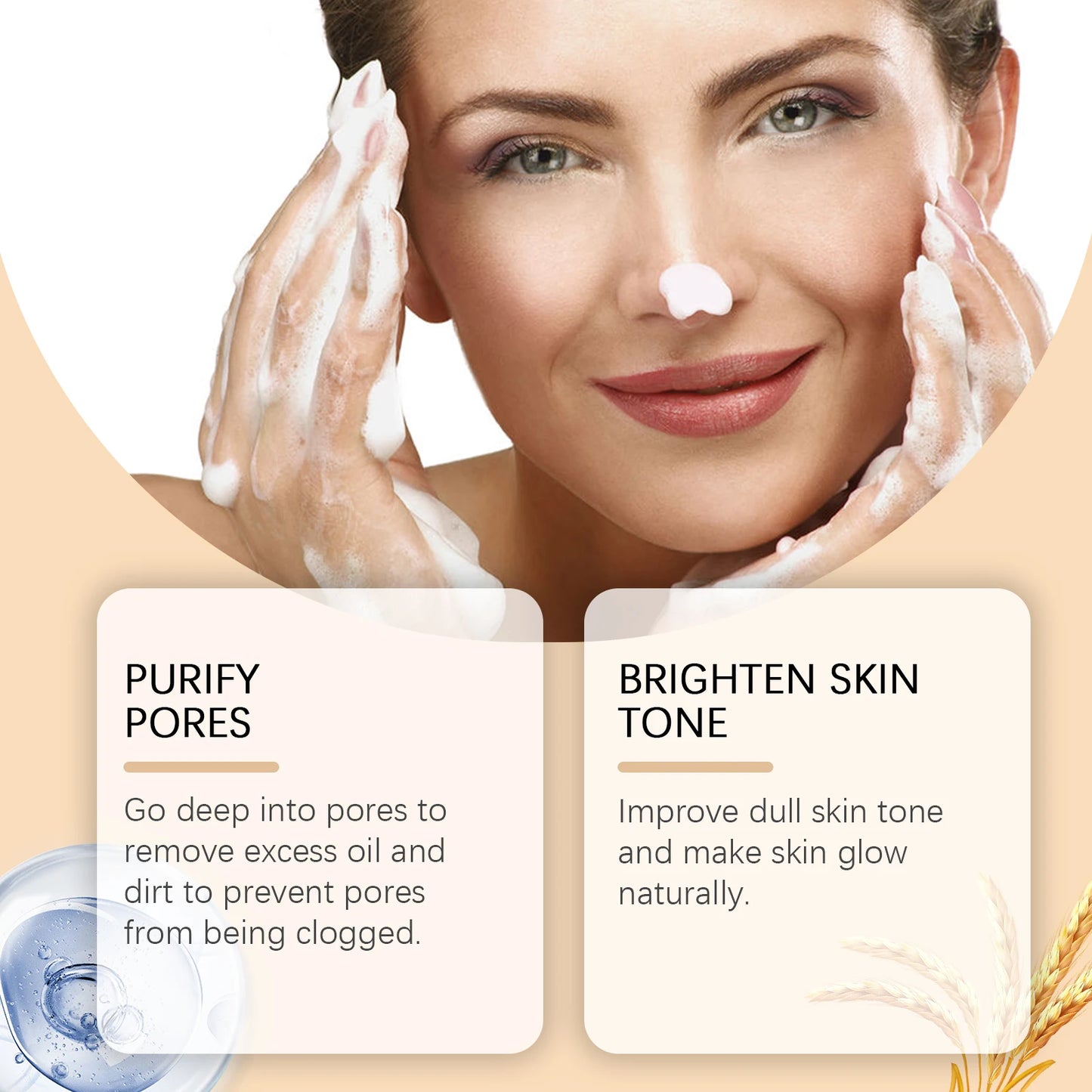 Rice Foam Face Wash – Oil Control, Pore Purifying & Brightening