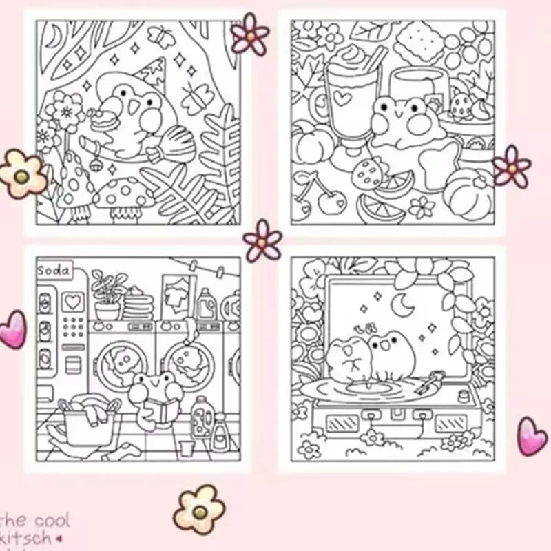 Froggy Days Kawaii Frog Coloring Book Adorable Adventures Relaxing