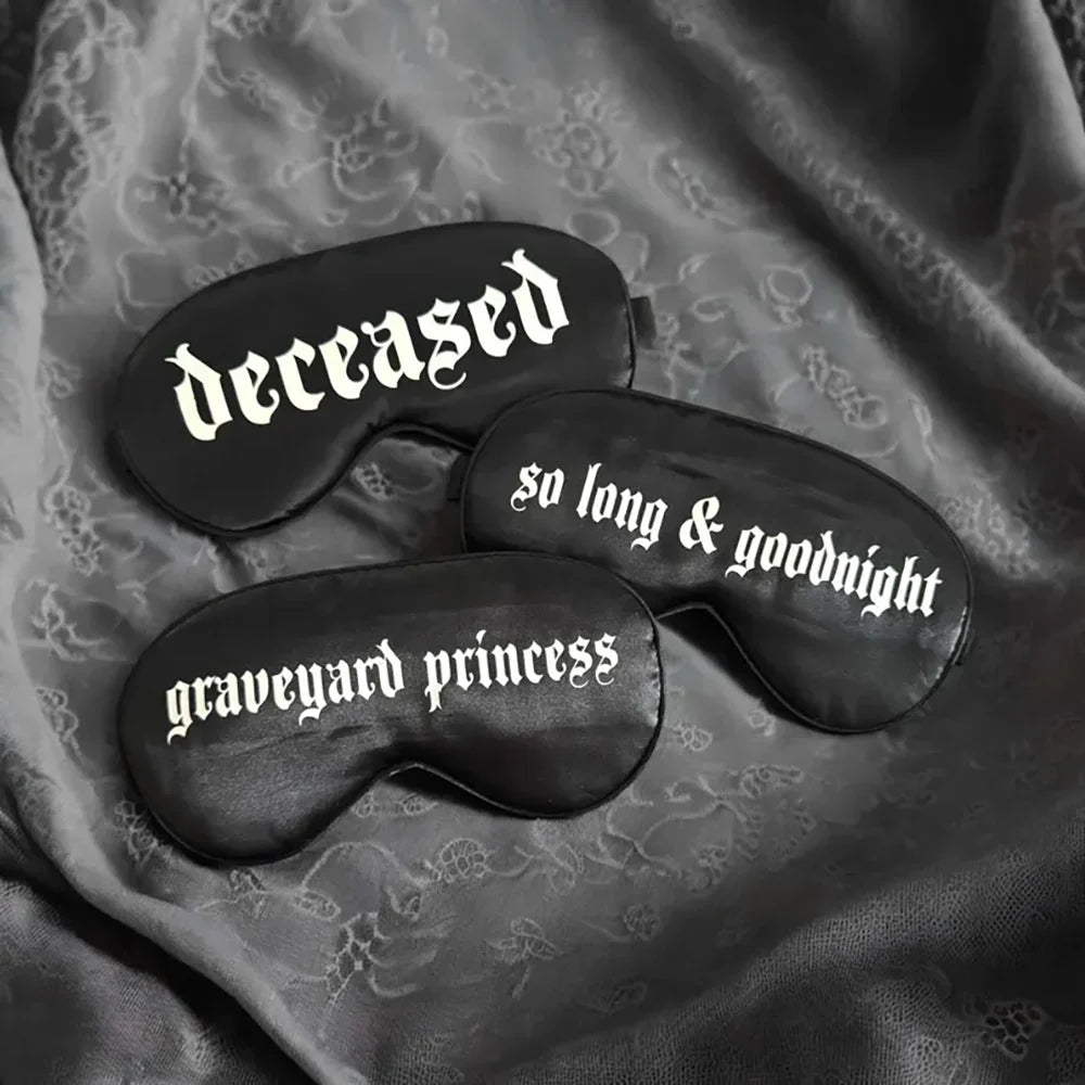 Spooky Goth Silk Eye Mask | Halloween Sleep & Party Gift