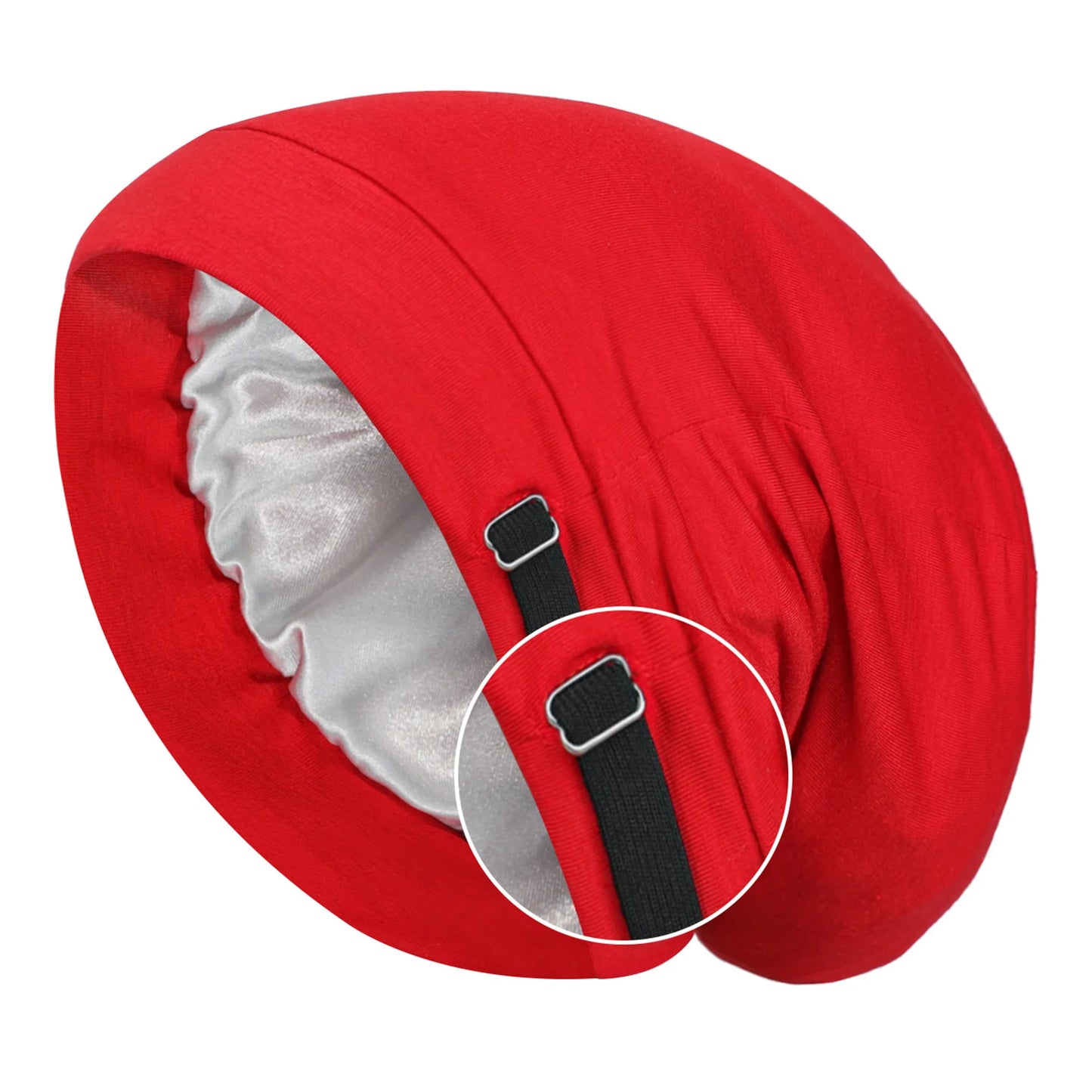 Silk Satins Bonnets For Sleeping Versatile & Stylish Design Birthday Present For Women,Comfortable Adjustable Hair Bonnets Peaceful Pleasures Health and Wellness Red As Shown