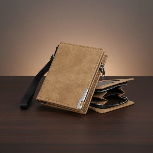 Men's Retro Wallet Short Snap Design Business Style PU Leather for Daily and Business Peaceful Pleasures Health and Wellness