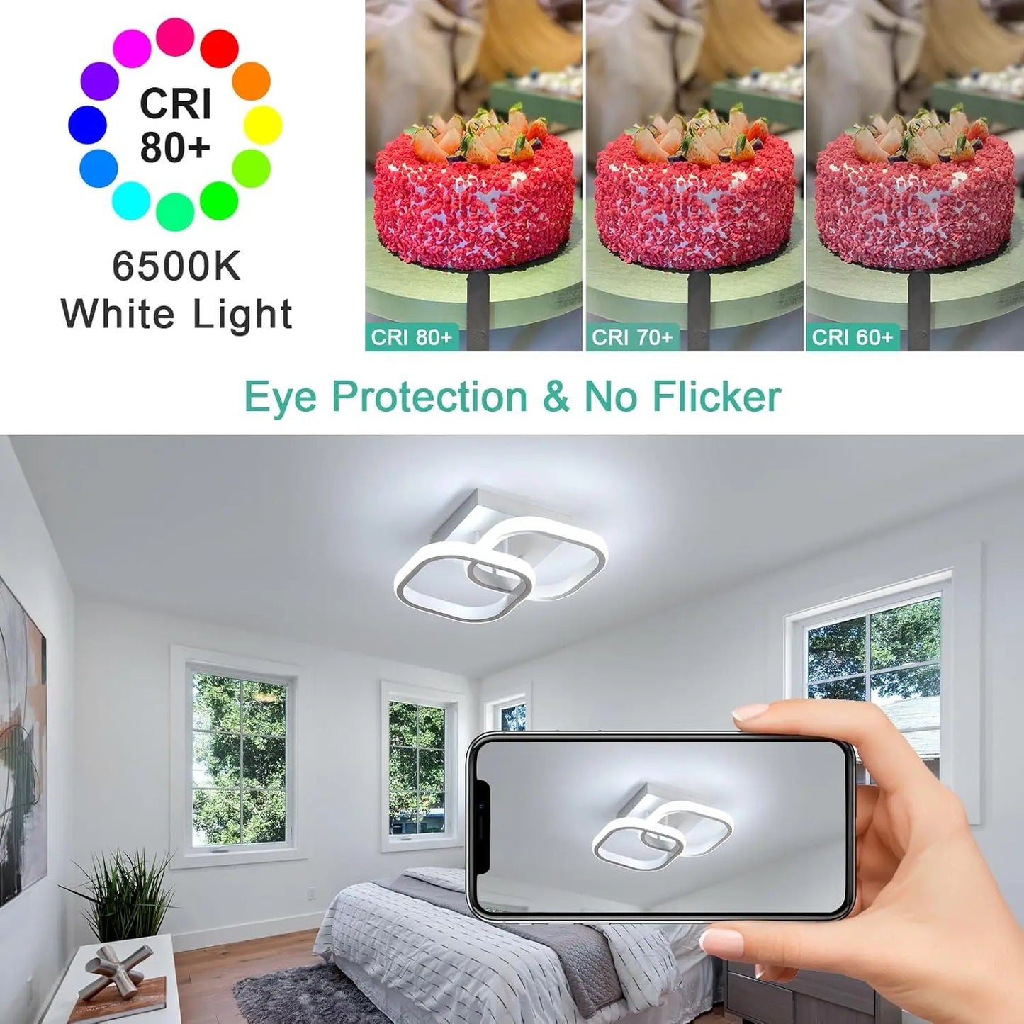 Modern Square LED Ceiling Light – Hallway, Kitchen & Bedroom
