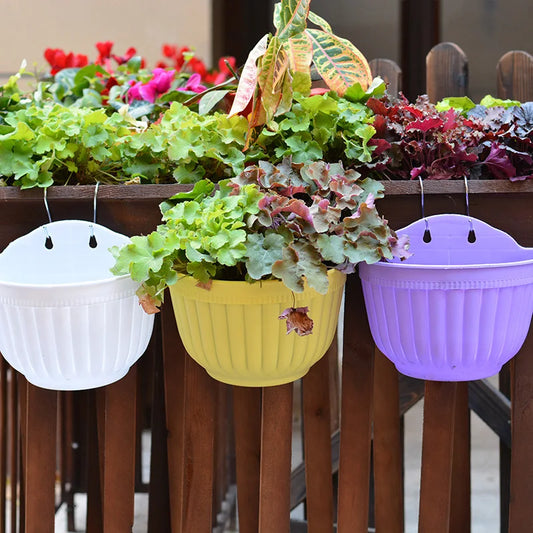 Wall Mounted Plastic Flowerpot Resin Gardening Colored Green Peaceful Pleasures Health and Wellness