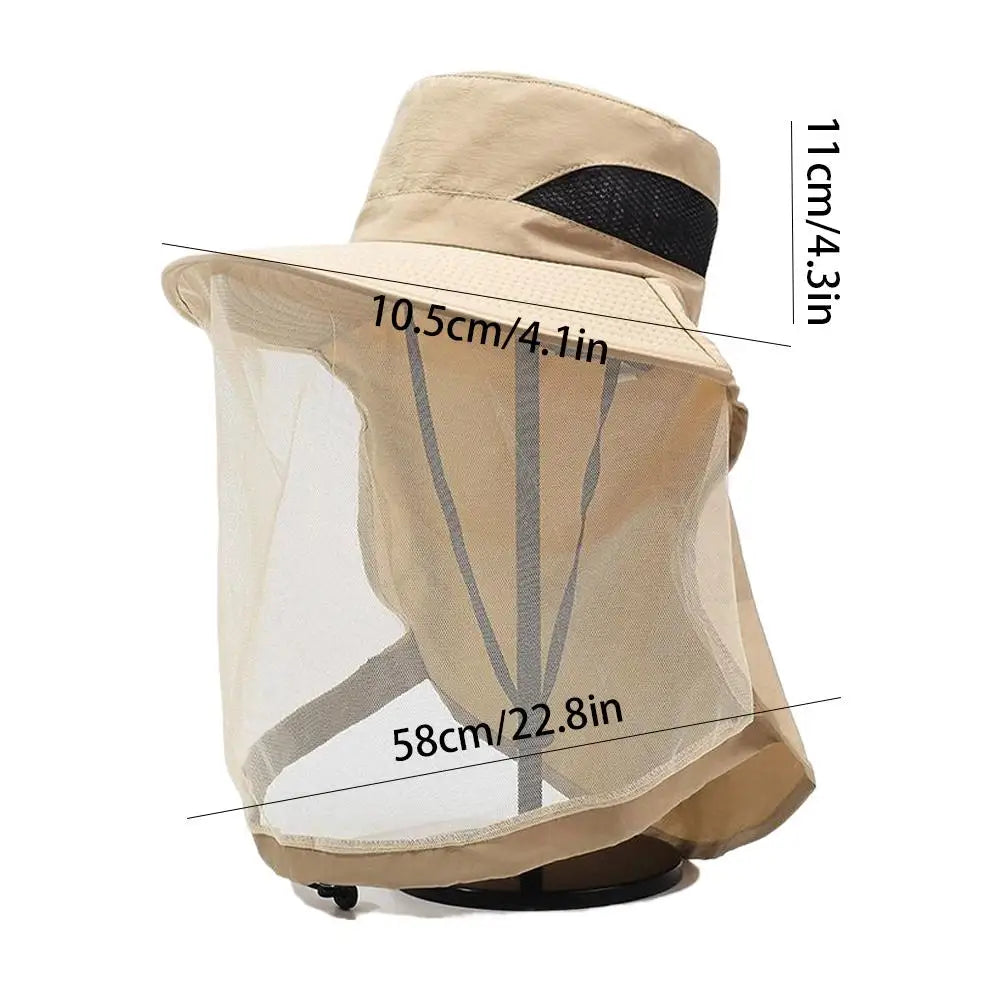 Mosquito Net Sun Hat – Full Mesh Bug & UV Protection Cap