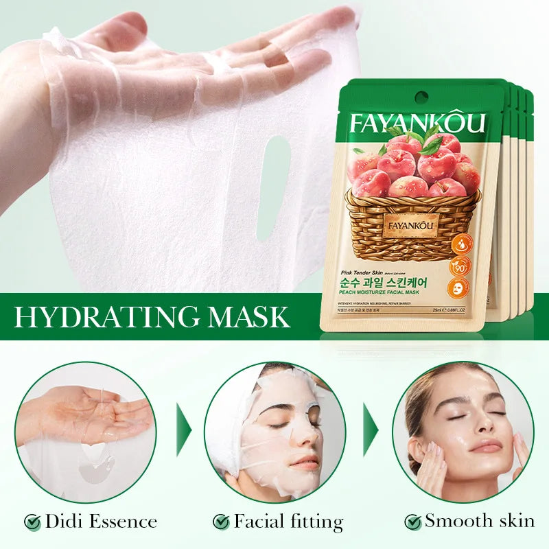 FAYANKOU Fruit Korean Sheet Masks 8pc – Hydrating & Anti-Aging