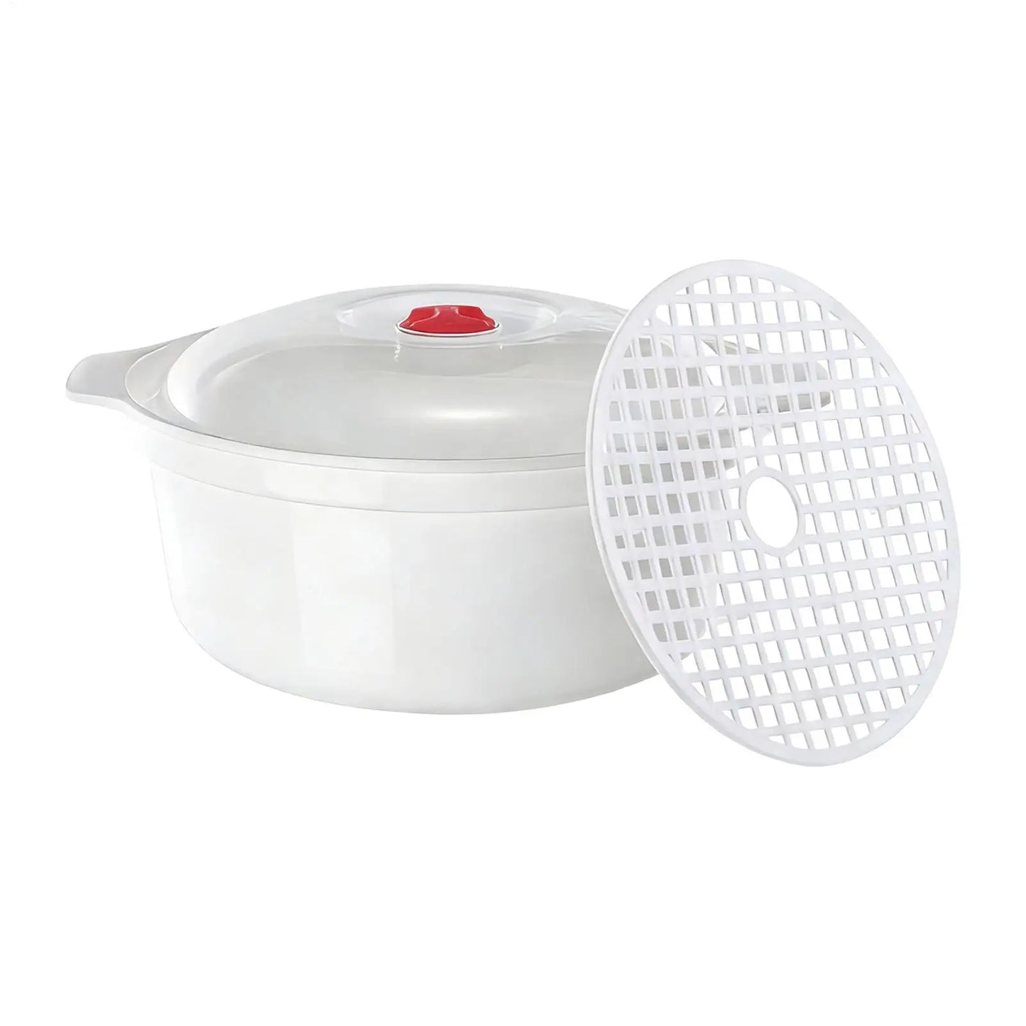 Microwave Steamer Box with Lid | Food-Grade PP, Dual Compartment
