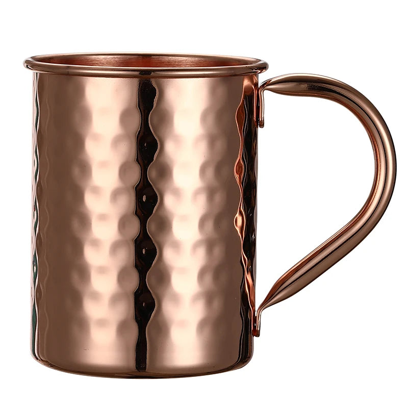 400ml 16.0oz 100% Copper Moscow Mule Mug Durable Coppery Beer Mugs Coffee Mug Milk Cup Pure Copper Cup Drinkware Peaceful Pleasures Health and Wellness Copper Plated 400ml