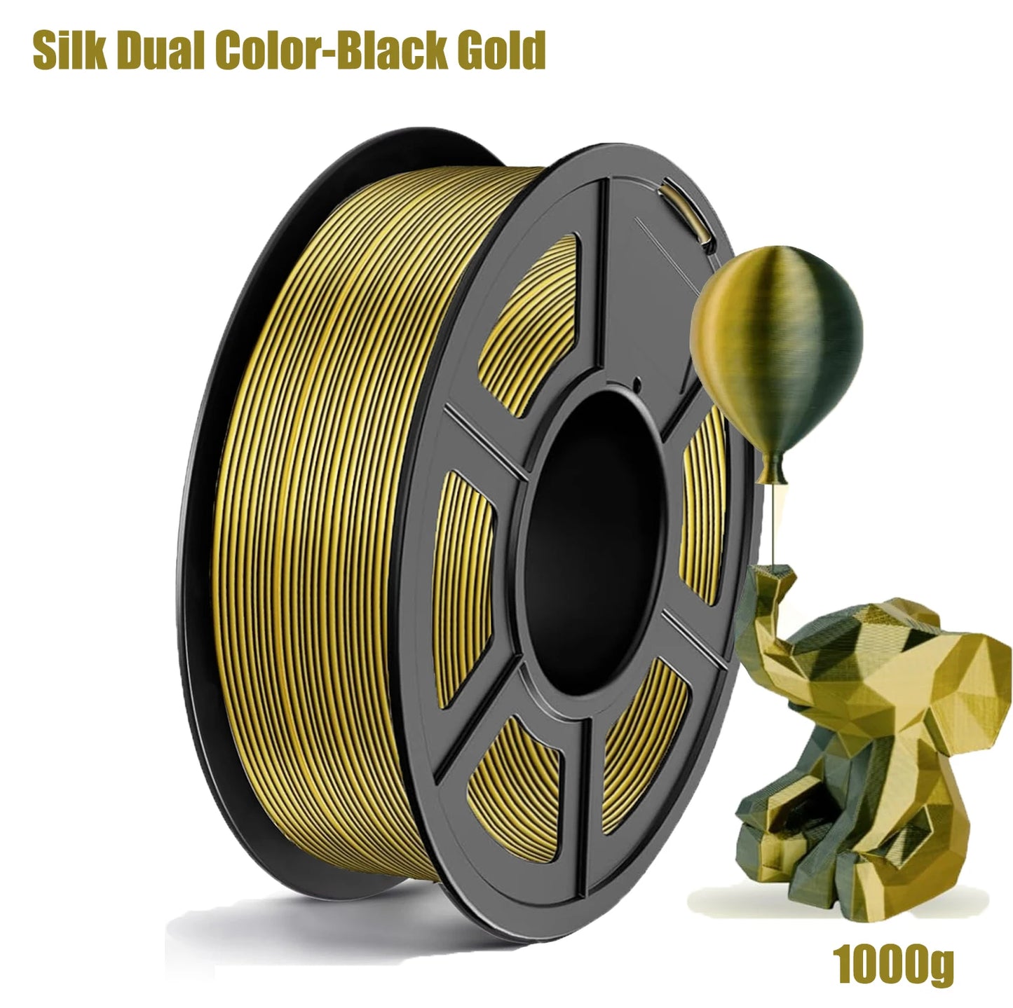 Silk PLA Filament 1.75mm Bundle – Dual Color 4×250g Spools