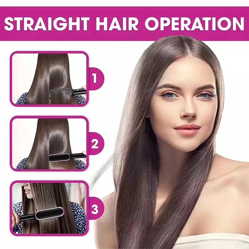 Thermostatic hair straightener Comb 5 temperature settings Straightening brush Quick heat professional hair straightening brush Peaceful Pleasures Health and Wellness