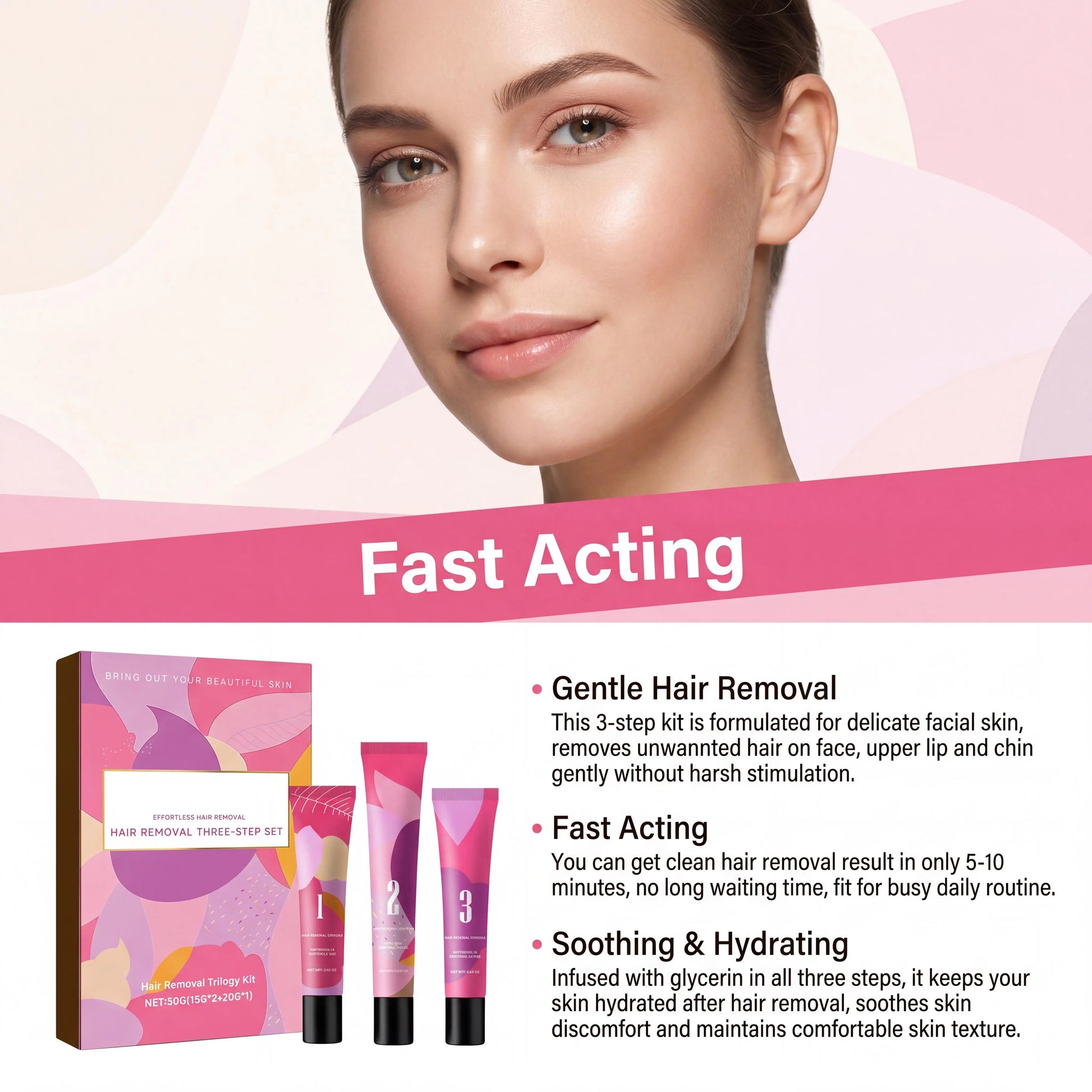 Painless Hair Removal Cream Kit For Face & Body Fast Acting Gentle Formula Soothe Redness Deep Hydrating Repair Depilatory Cream Peaceful Pleasures Health and Wellness