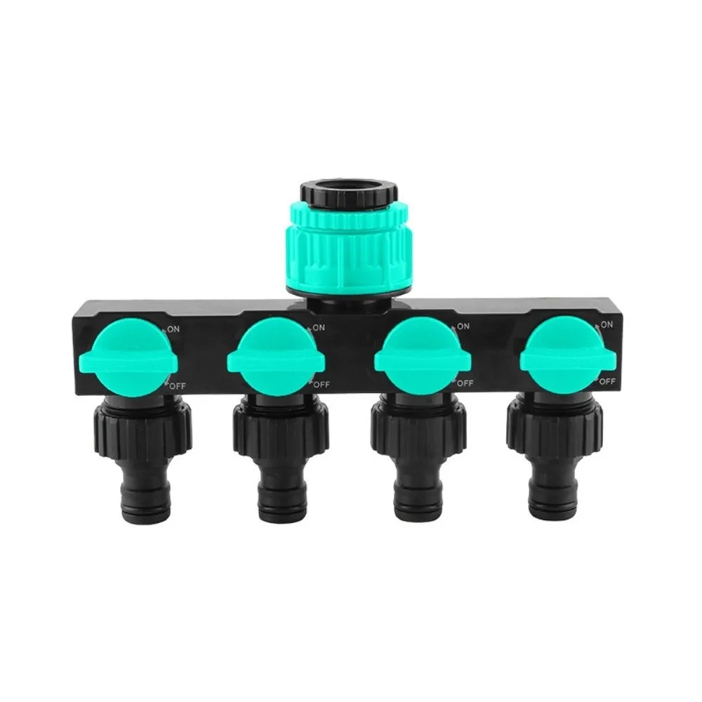 4-Way Independent Garden Hose Splitter With Valve Water Switch Hose Connector Splitter Faucet Connector Home Lawn Irrigation Peaceful Pleasures Health and Wellness Blue