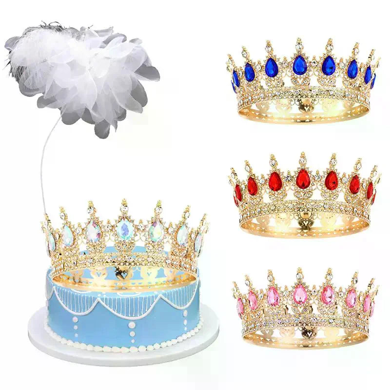 Crystal Crown Tiara Cake Topper – Princess Party & Wedding