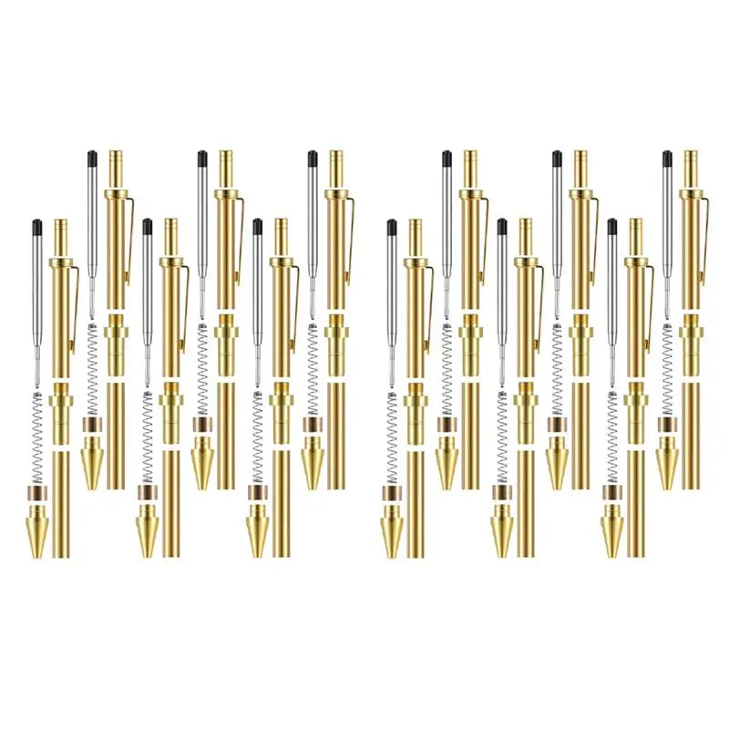 12-Piece 8mm Wood Turning Retractable Click Pen Kit with Refills