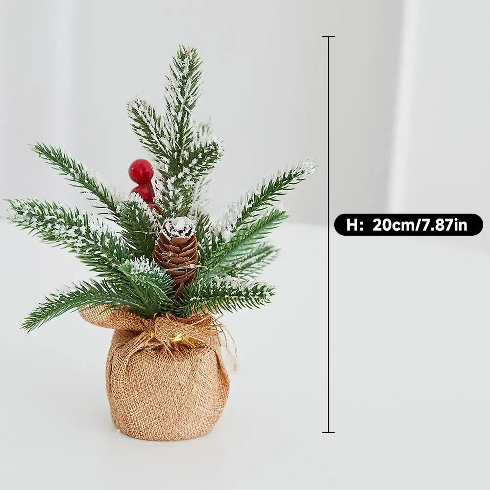 20cm Miniature Christmas Tree Mini Artificial Christmas Tree Vivid Decorations Portable Delicate Tree Ornaments Desktop Decor Peaceful Pleasures Health and Wellness 09
