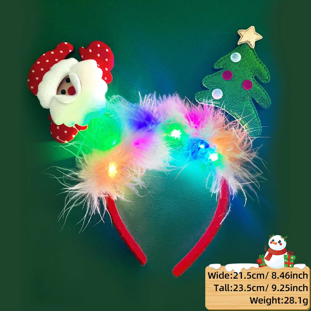 LED Christmas Feather Glow Headband – Kids Party Costume