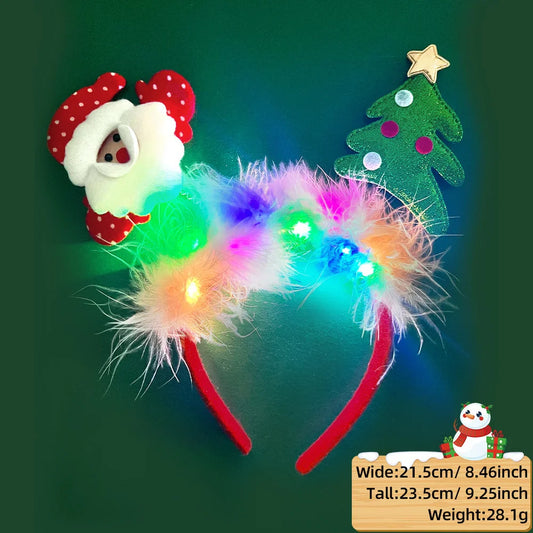 LED Christmas Feather Glow Headband – Kids Party Costume LED Holiday Headband Oasis Select