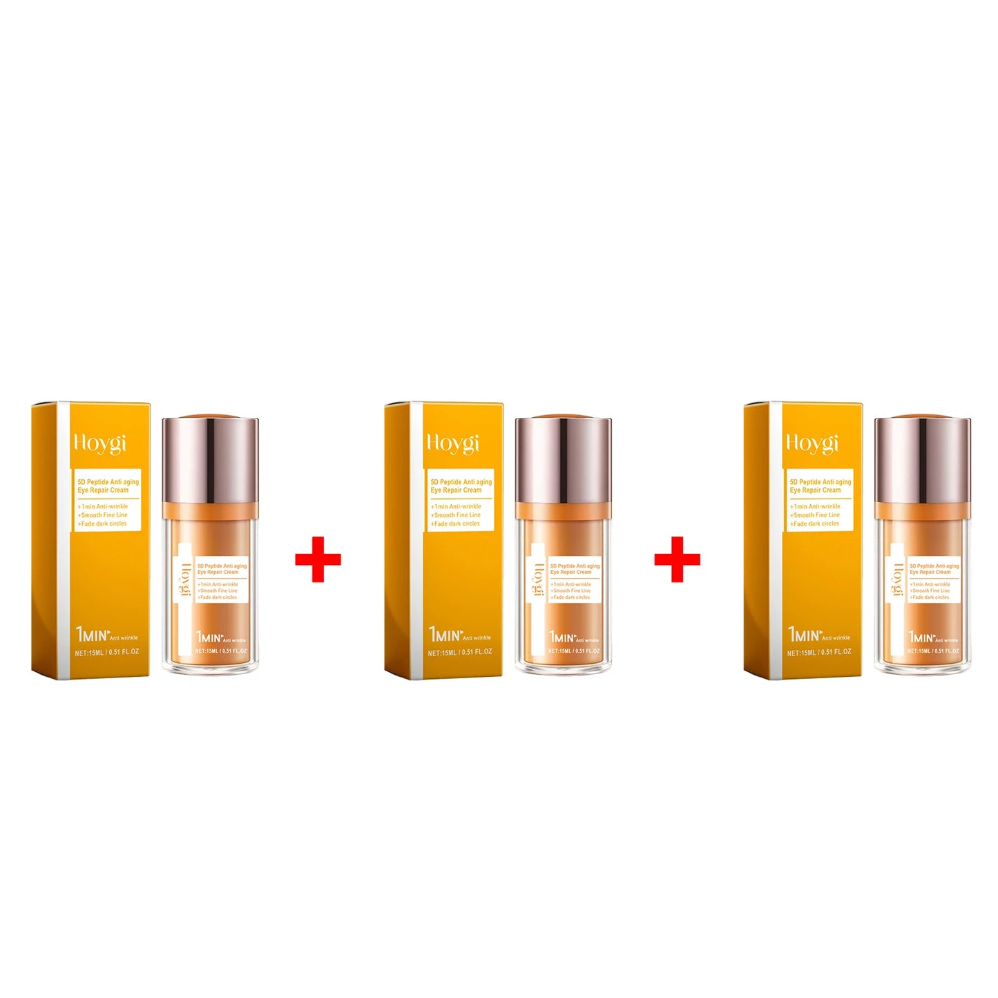 5D Peptide Anti Wrinkle Eye Care Cream Remove Dark Circles Under the Eyes Anti Eye Bag Reduce Fine Line Firming Lifting Eye Peaceful Pleasures Health and Wellness 3 X 15ml boxed