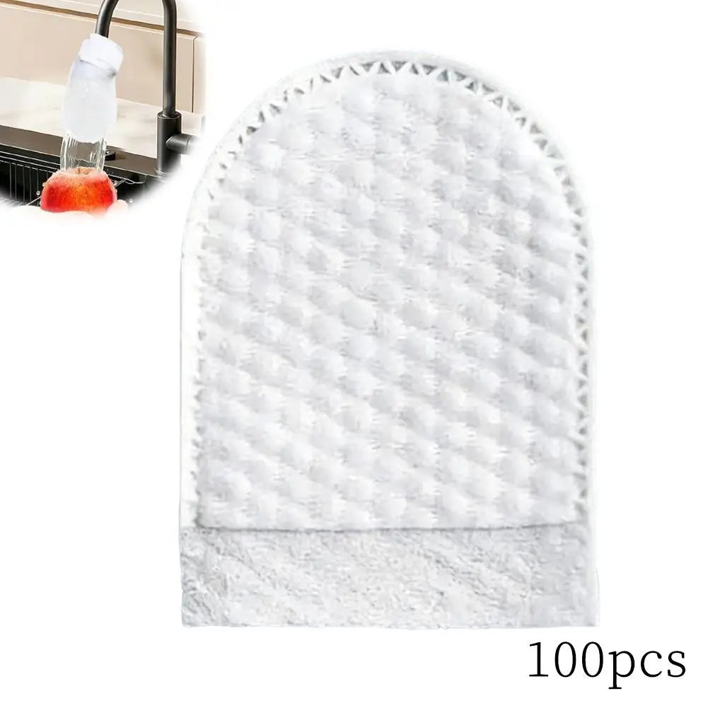 Disposable Faucet Water Filter Cotton Bag, Universal Tap Water Purifier for Removing Sediment Anti-Splash Kitchen Tools Peaceful Pleasures Health and Wellness 100pcs