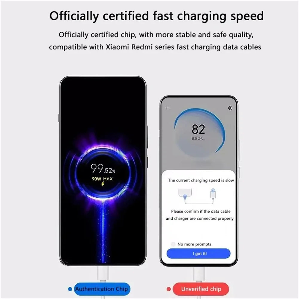 90W USB Turbo Charger & 6A USB-C Cable for Xiaomi Redmi