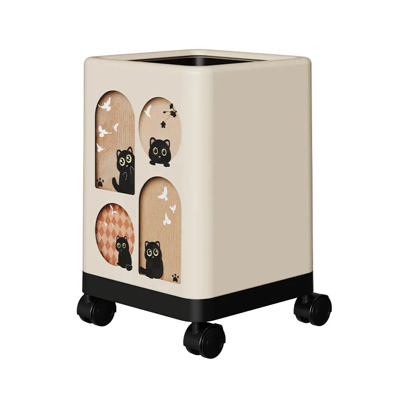 Premium Lidded Trash Can with Wheels – Large Waste Bin