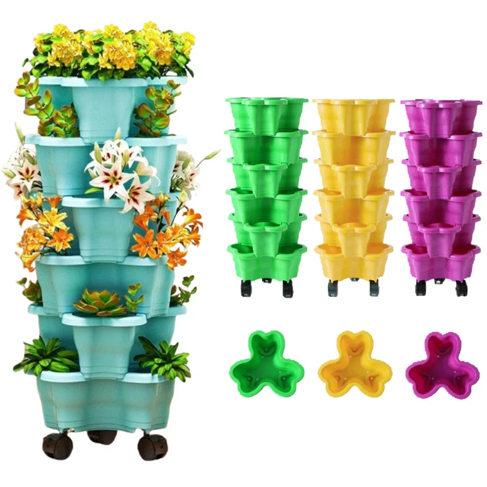 6-Tier Vertical Stackable Planter – Space-Saving Garden Tower
