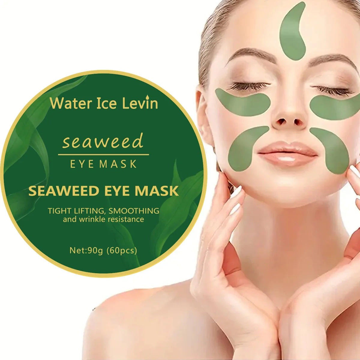 60pc Seaweed Hyaluronic Acid Collagen Eye Mask Patches