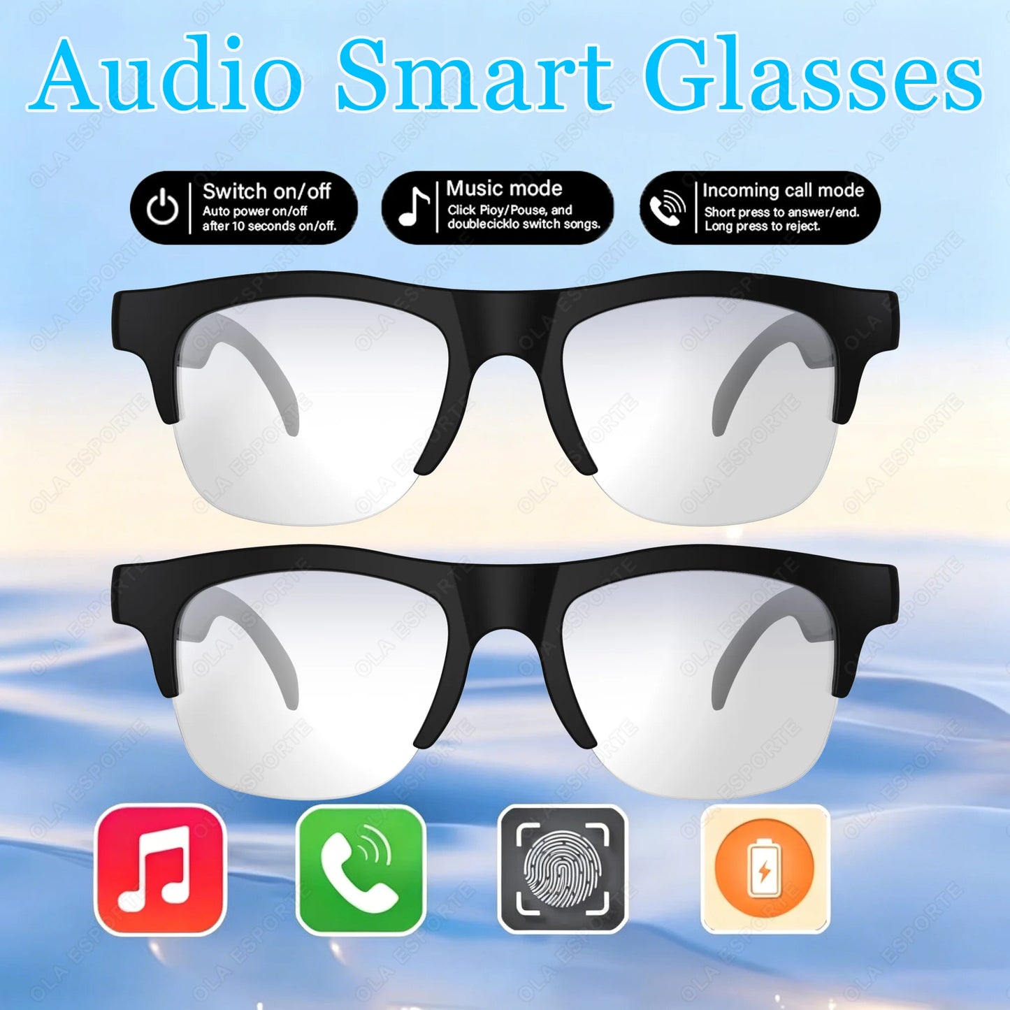 AI Smart Sunglasses – Bluetooth 5.3, UV Protection & Voice Control