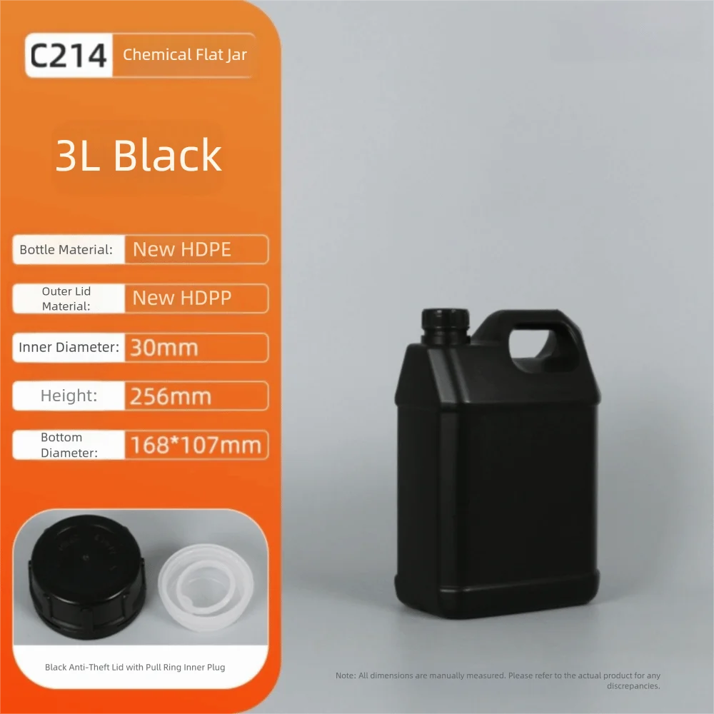 1/2/3/4/5/6/10L Plastic Airtight Bottle with Lid Food Grade HDPE Bucket Sealed Large-Capacity Storage Container Cleaning Essence Peaceful Pleasures Health and Wellness Black 3L