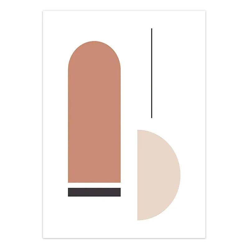 Blush Pink Abstract Geometric Scandinavian Canvas Wall Art Print