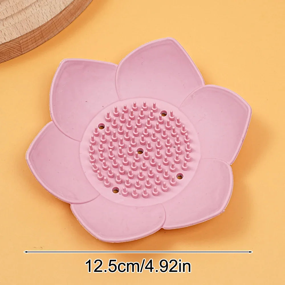 Lotus Silicone Soap Dish with Drainage | Eco-Friendly Holder
