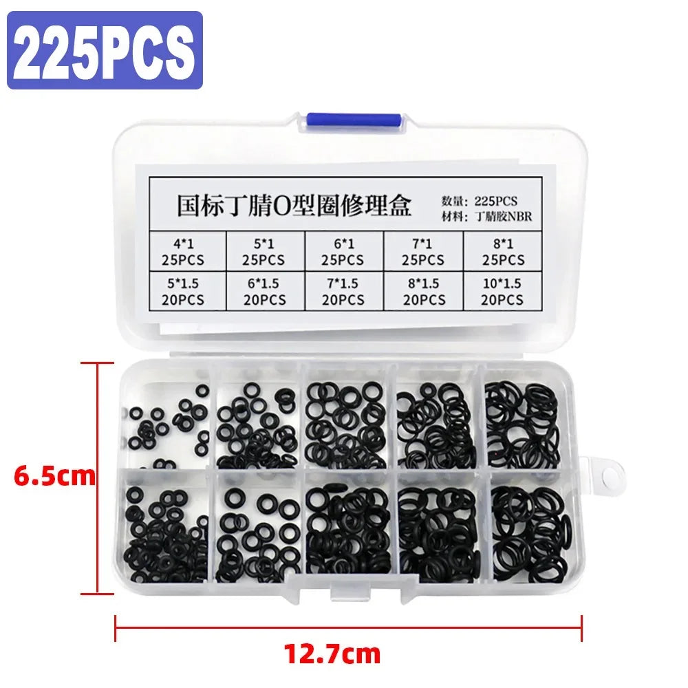 200pc Rubber O-Ring Assortment Kit – Multi-Size Gasket Seals